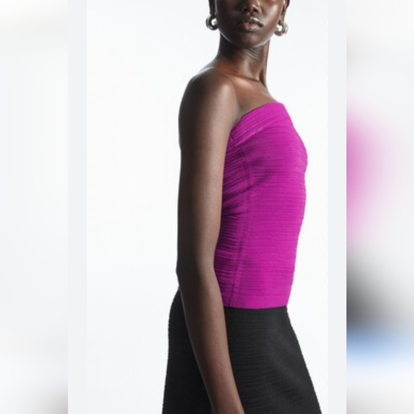 NWOT COS textured bandeau top. Purple. Size L. - Picture 1 of 10